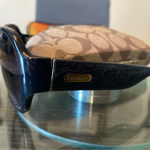 Coach Black Sunglasses with Brown Case - Picture 3 of 5